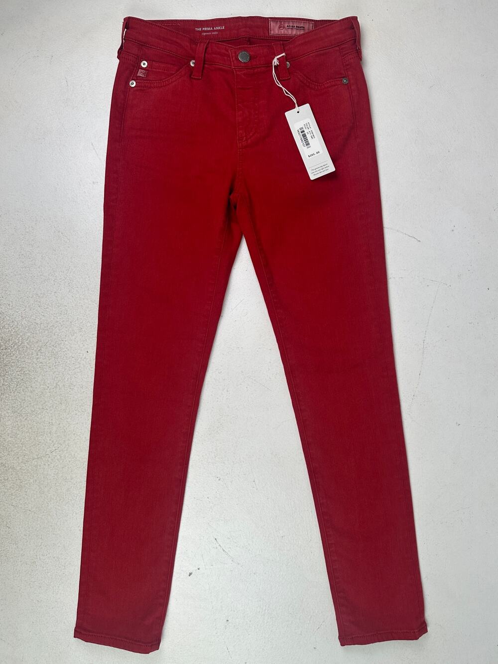AG Adriano Goldschmied The Prima Ankle Red Cigarette Jean Women's Sz 25 | NWT